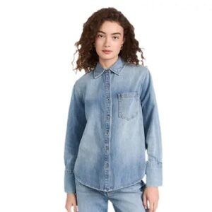 Alice & Olivia Blue Denim Button Down Shirt
